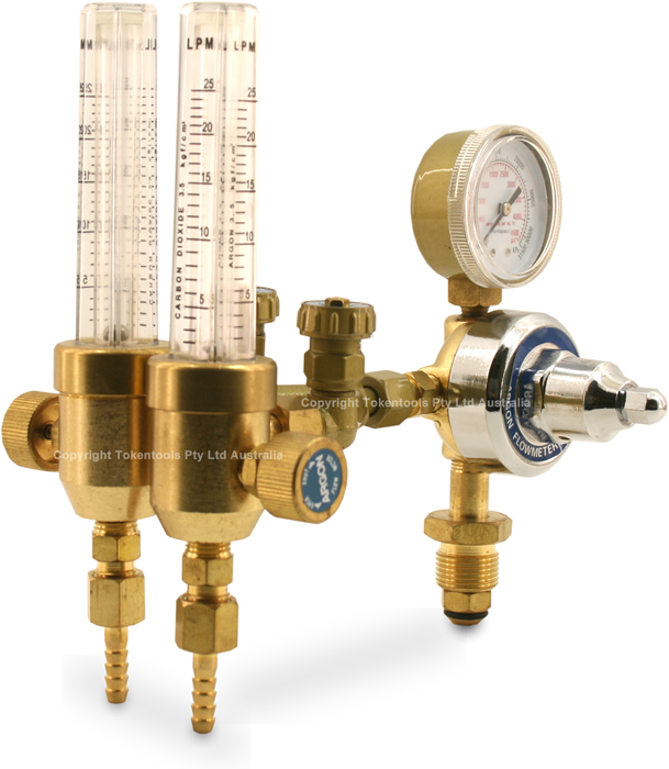 Back Purging Welding Gas Regulator With Dual Flow Meters Bubble Flow