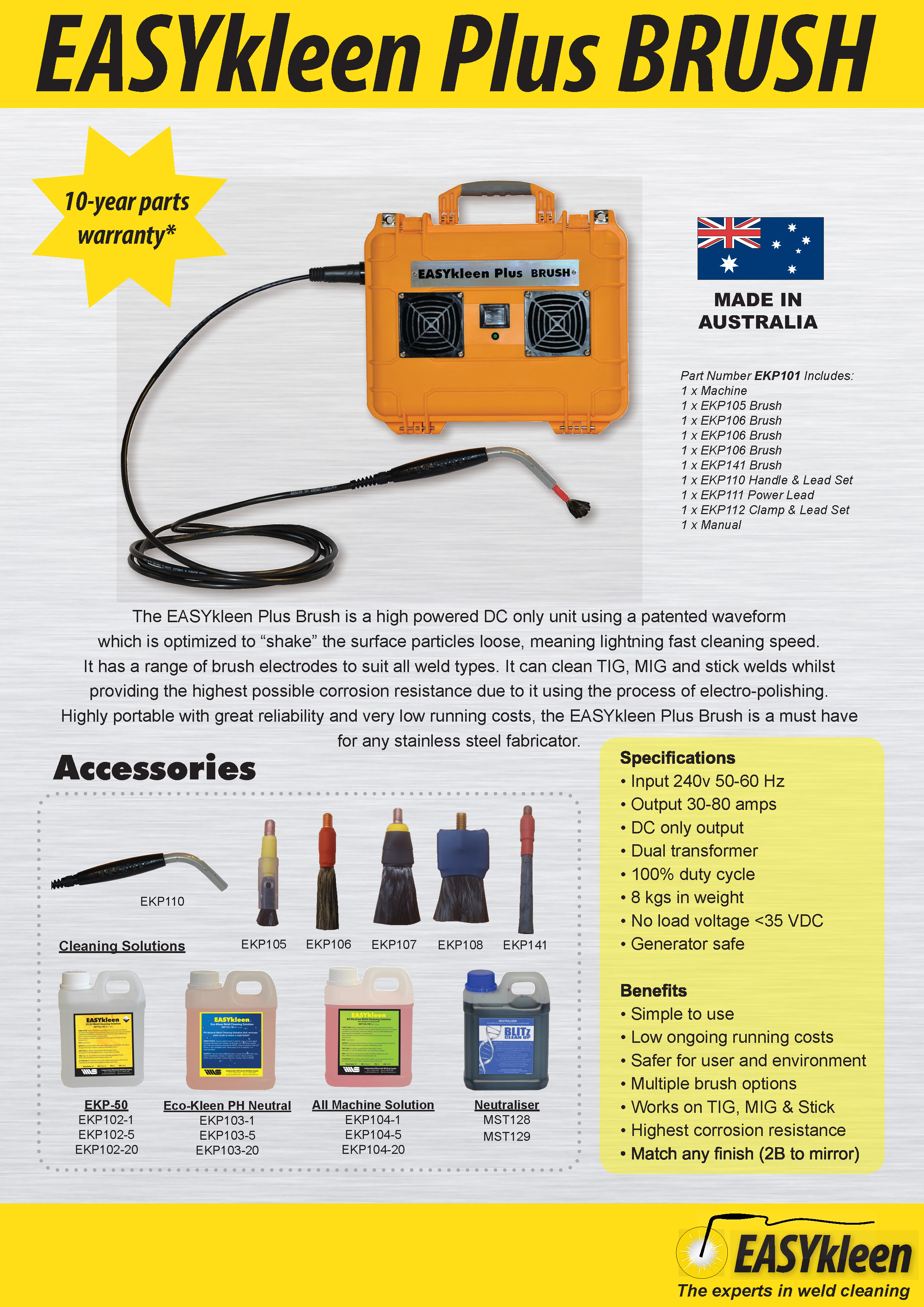 EasyKLEEN TEC Weld Cleaner Electropolishing Machine