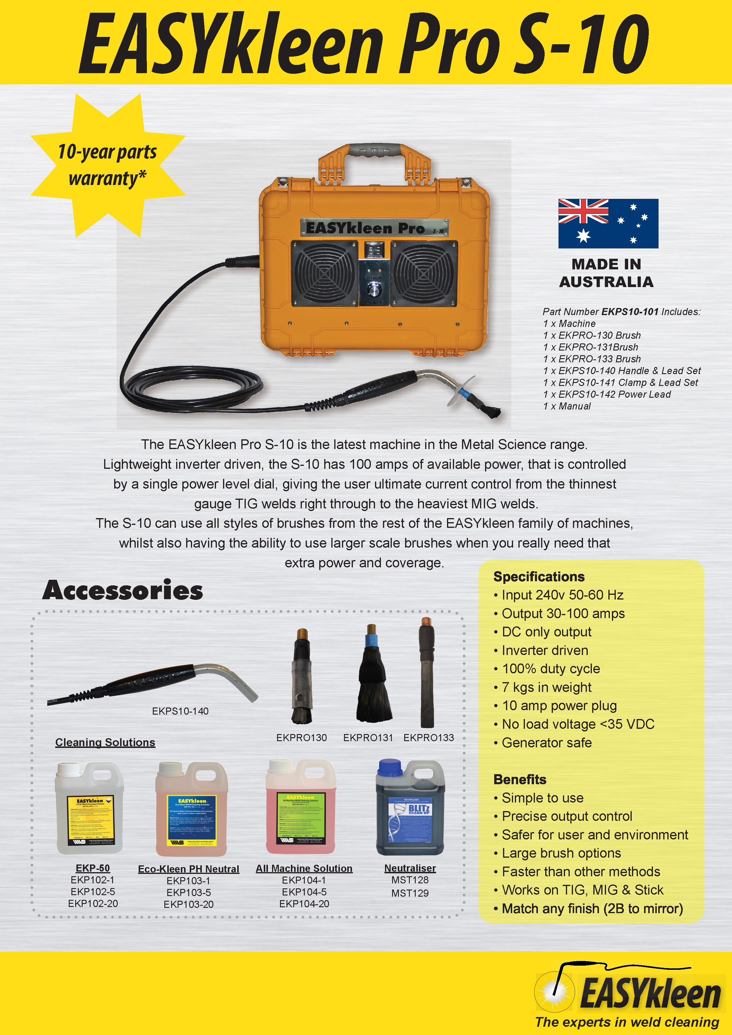 EasyKLEEN S10 Pro Weld Cleaner Electropolishing Machine