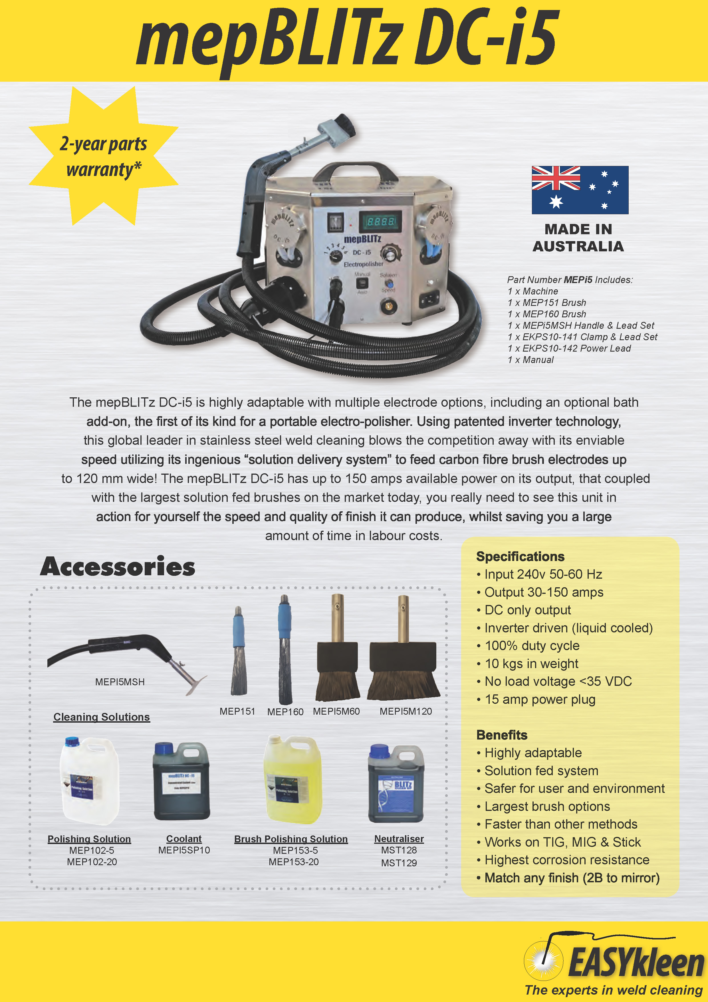 EasyKLEEN S10 Pro Weld Cleaner Electropolishing Machine